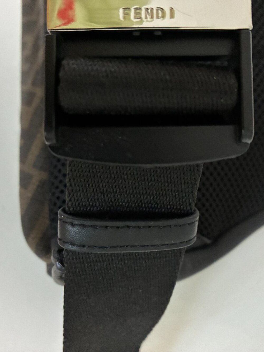 Fendi Belt Bag Zucca FF Monogram Brown Black Leather Waist Crossbody - Picture 9 of 12
